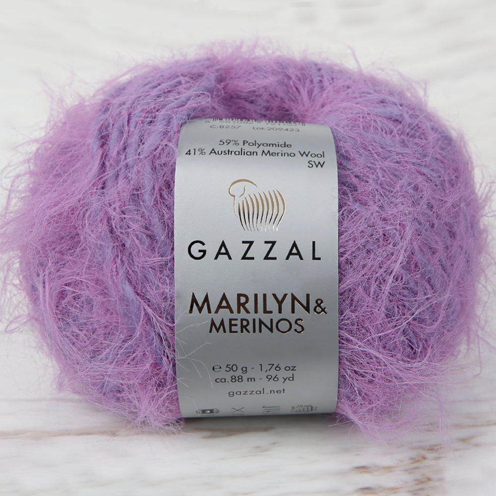 Gazzal Marilyn&Merinos Lila El Örgü İpi - 8257